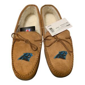 FOCO Carolina Panthers Mens Big Logo Moccasin Slippers Size LARGE New Football